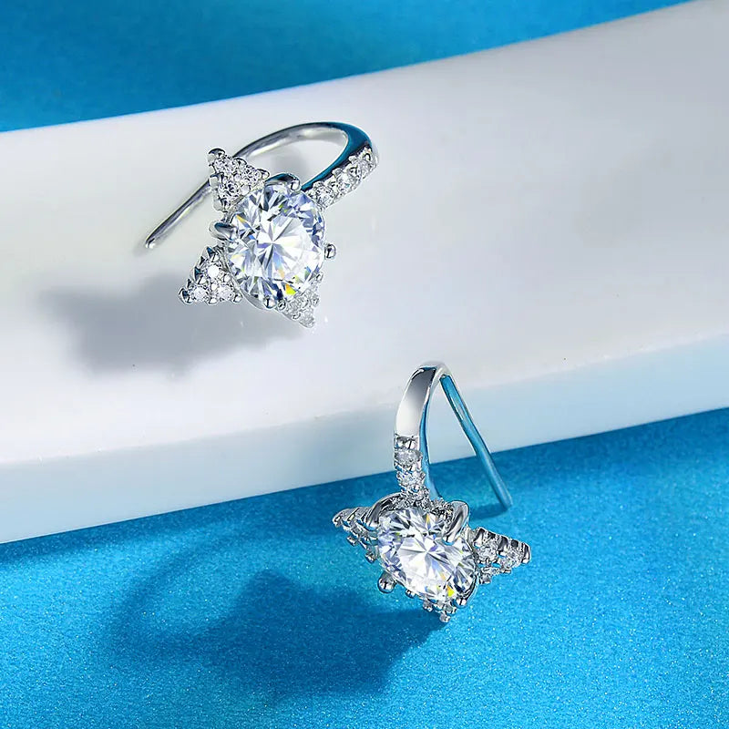 Sterling Silver True Moissanite Earrings for Women