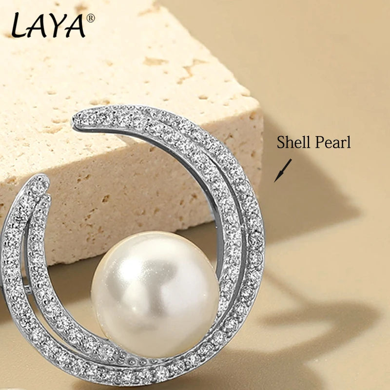 Sterling Silver Shell Pearl Earrings for Women