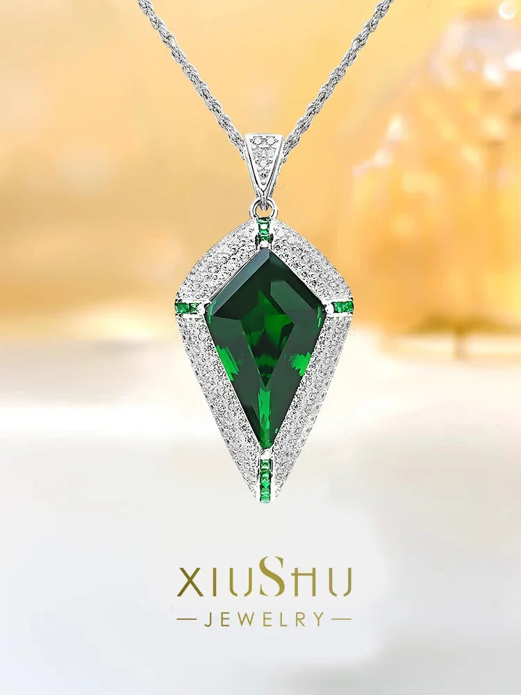 925 Sterling Silver Colorful Diamond Treasure Pendant for Women