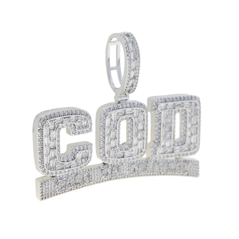 Gold Iced Out Letter COD Pendant Necklace for Men