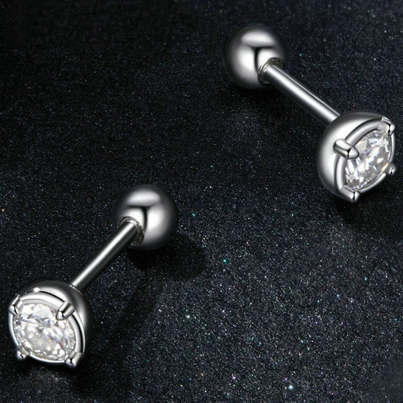 925 Sterling Silver Moissanite Stud Earrings for Women