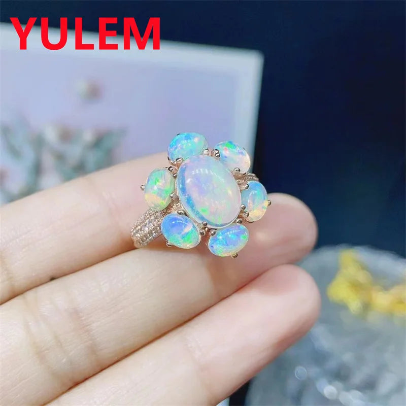 Sterling Silver White Opal Ring for Women