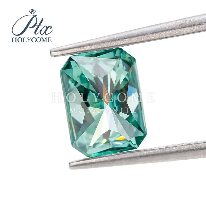 Green Moissanite Loose Gemstones Brilliant & Radiant Cuts