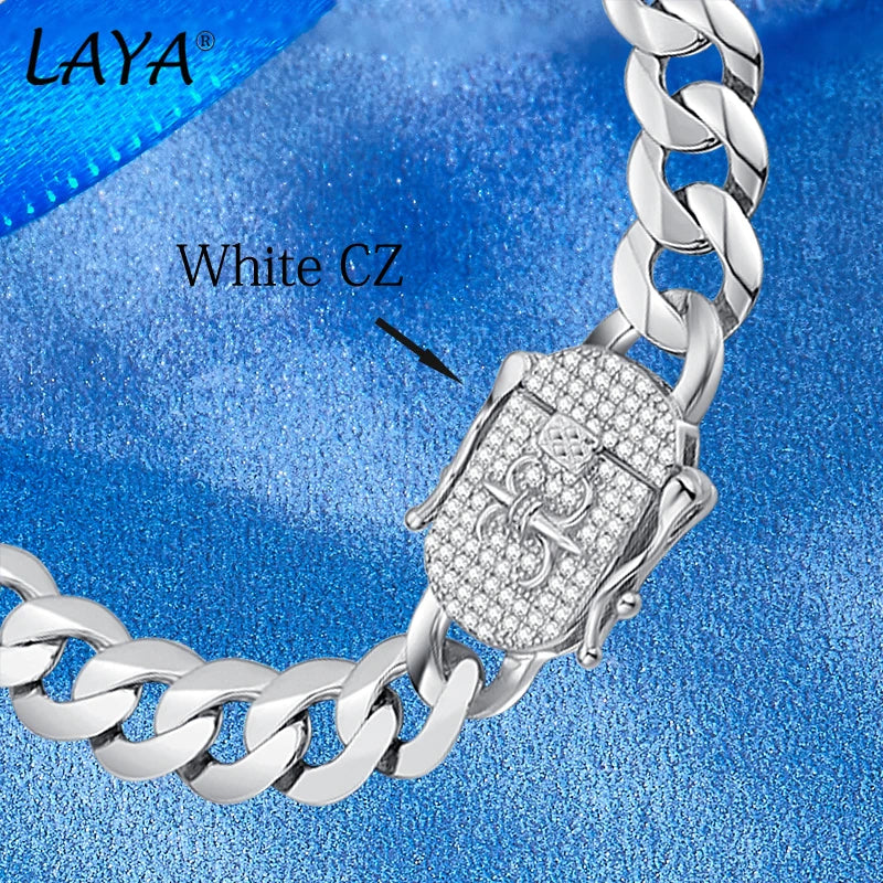 Sterling Silver Cuban Chain Bracelet, 8.5mm for Men