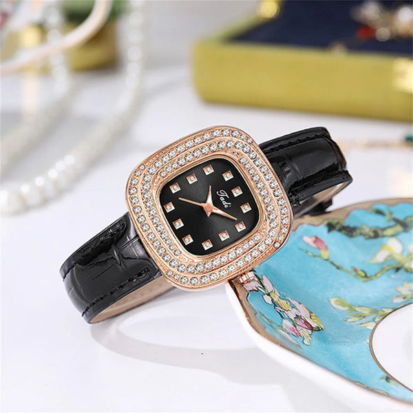 Stainless Steel Full Star Diamonds Quartz Watch for Women.