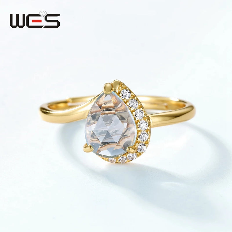 Sterling Silver Oval Topaz Rings for Women