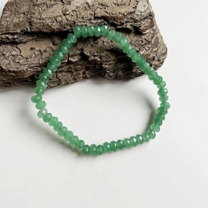 Sterling Silver Grass Green Aventurine Bracelet for Women