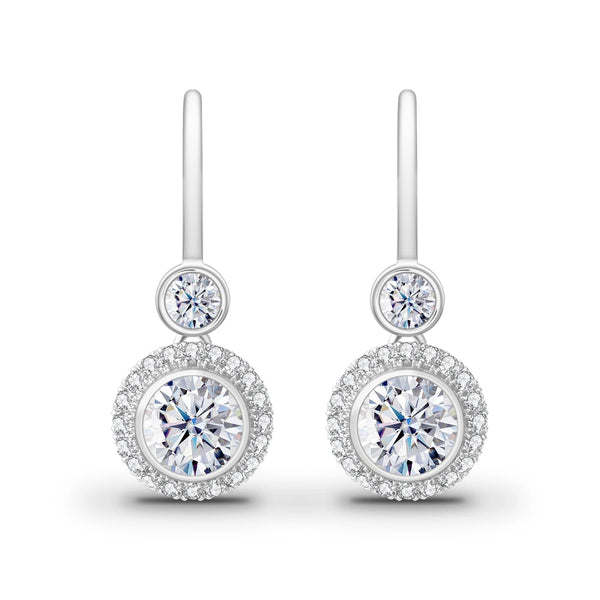 925 Silver 1ct Moissanite Drop Earrings for Women