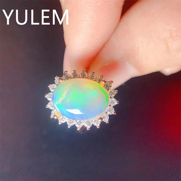 925 Silver Natural Opal Ring for Women