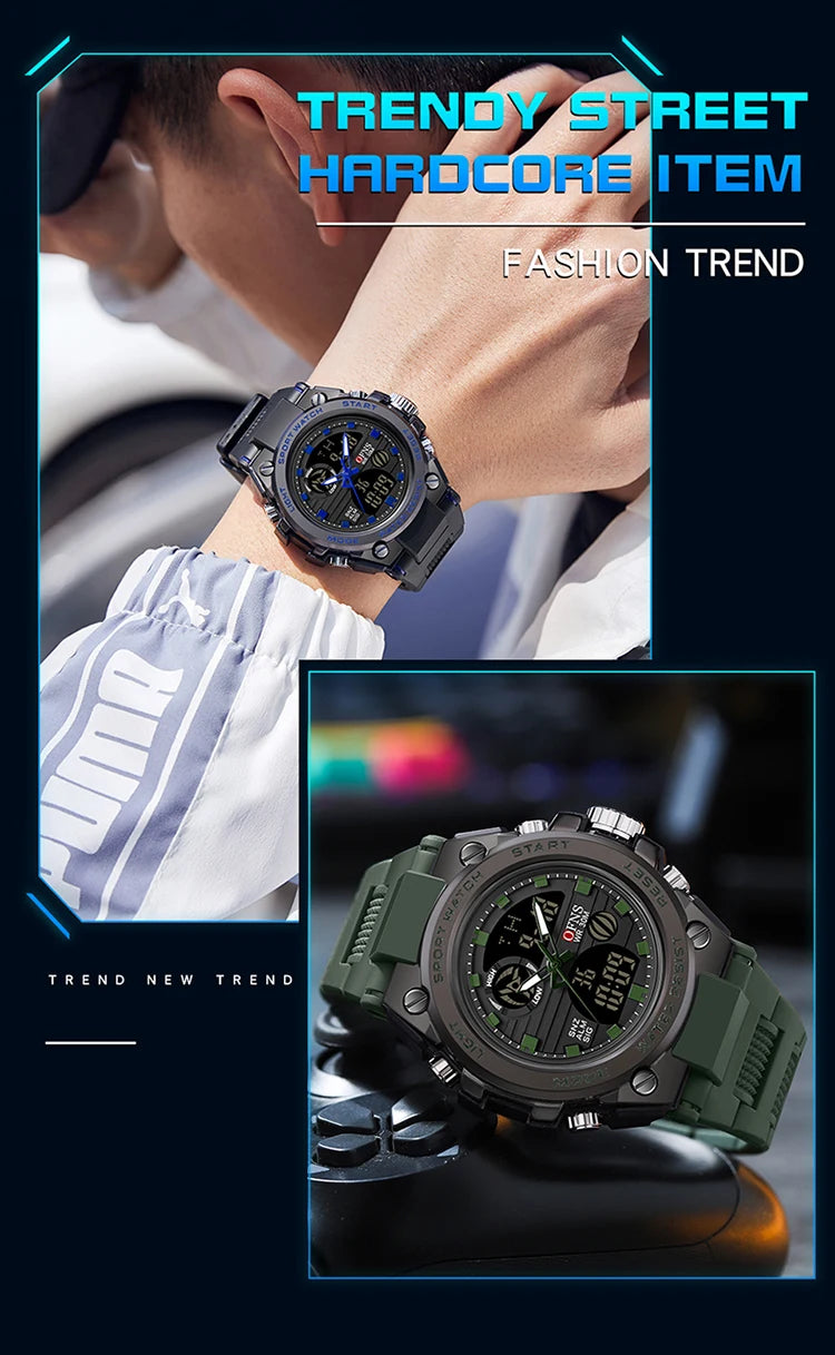 Steel Luxury Fashion G Style LED Digital Watch with Alarm for Men