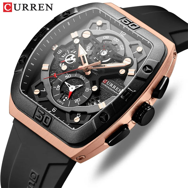 Stainless Steel Fashion Waterproof Multi-function Chronograph Calendar Luminous Quartz Watches for Men