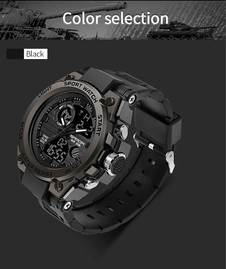 Stainless Steel Fashion Digital Watch with Backlit, Alarm, Stopwatch, and Timer for Men