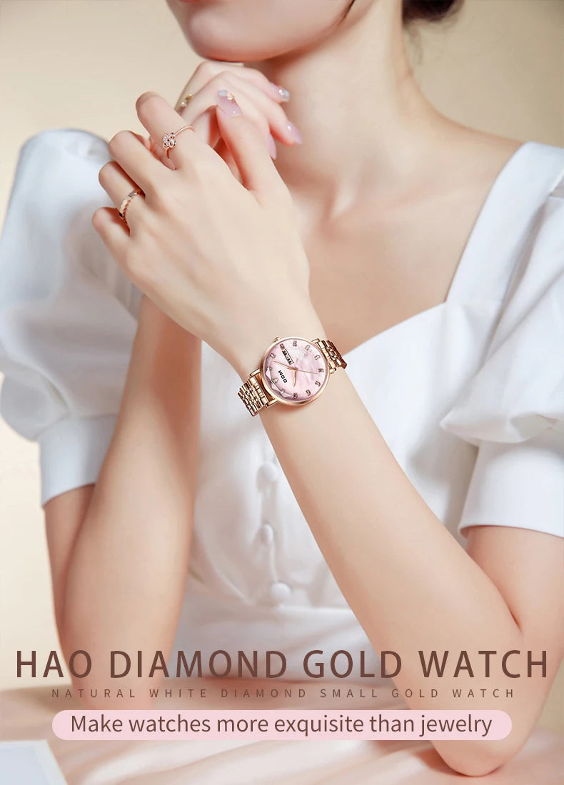 Stainless Steel Diamonds Watchband Wrist Watch for Women