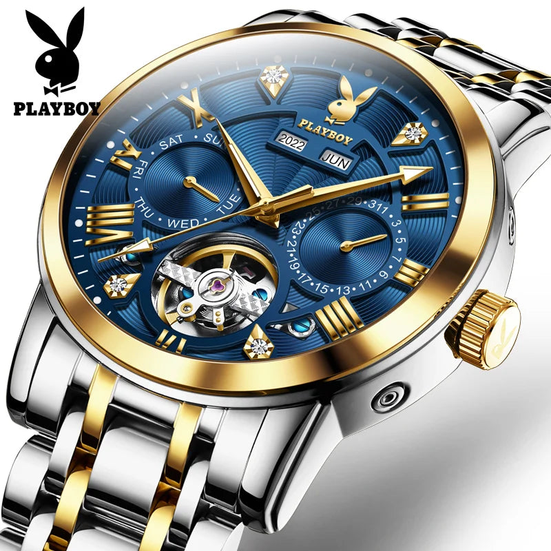 Stainless Steel Automatic Mechanical Watch for Men