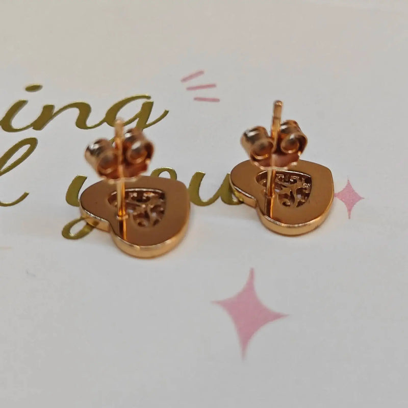 Silver Heart Stud Earrings