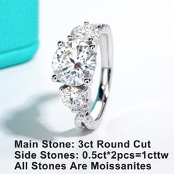 925 Silver Gold Plated 4.25cttw Moissanite Infinite Engagement Ring for Women