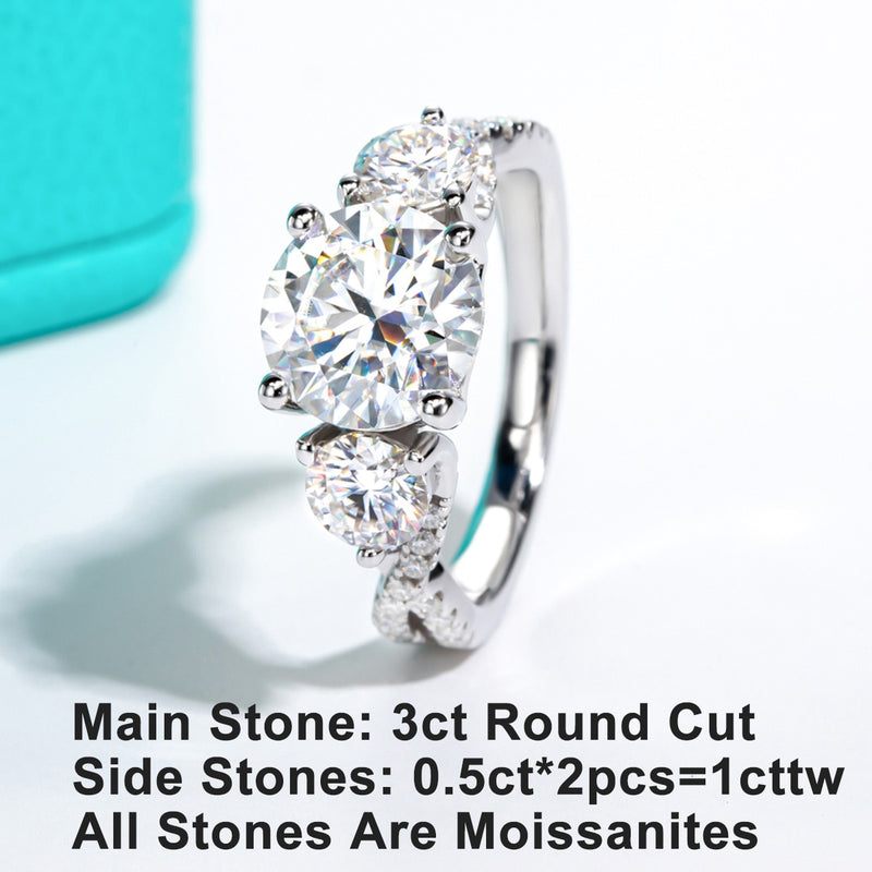 925 Silver Gold Plated 4.25cttw Moissanite Infinite Engagement Ring for Women