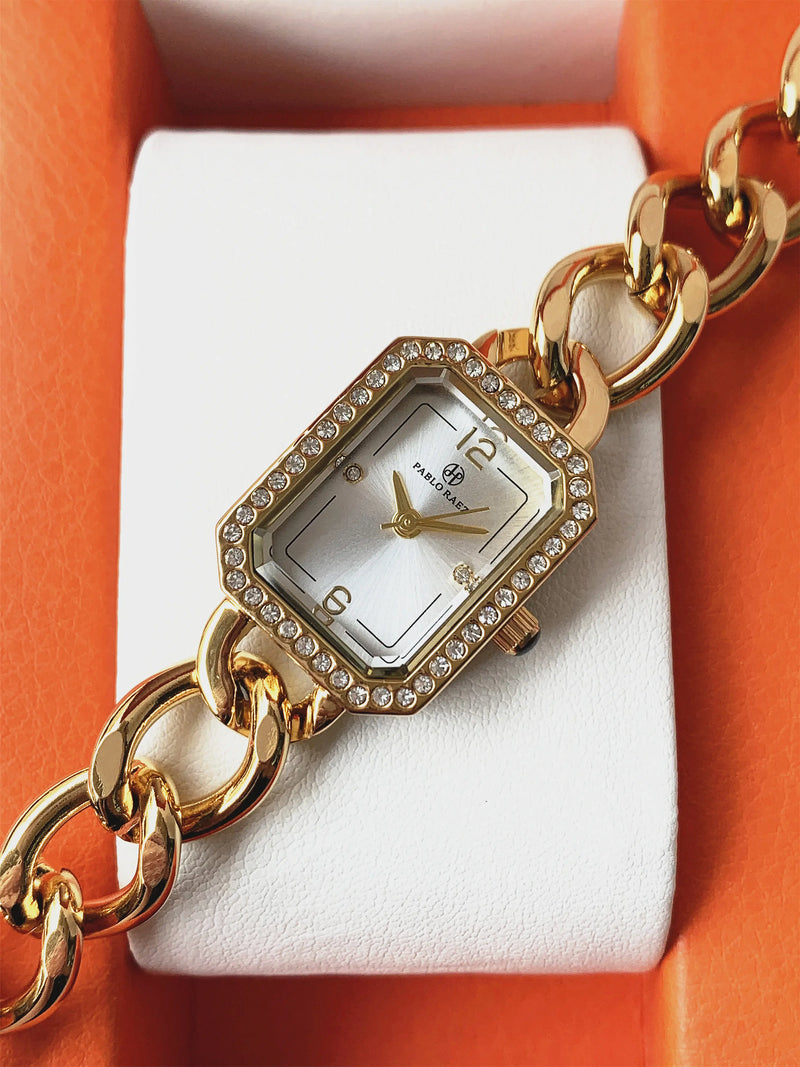 Elegant Gold Stainless Steel Women's Quartz Wristwatch