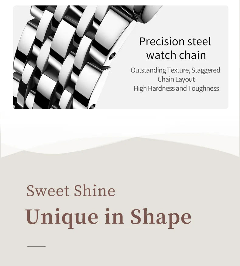 Stainless Steel Luxury Quartz Watch for Women