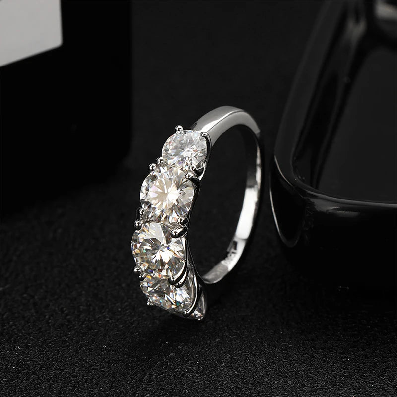 925 Sterling Silver 3.60 CTW Moissanite Ring for Women