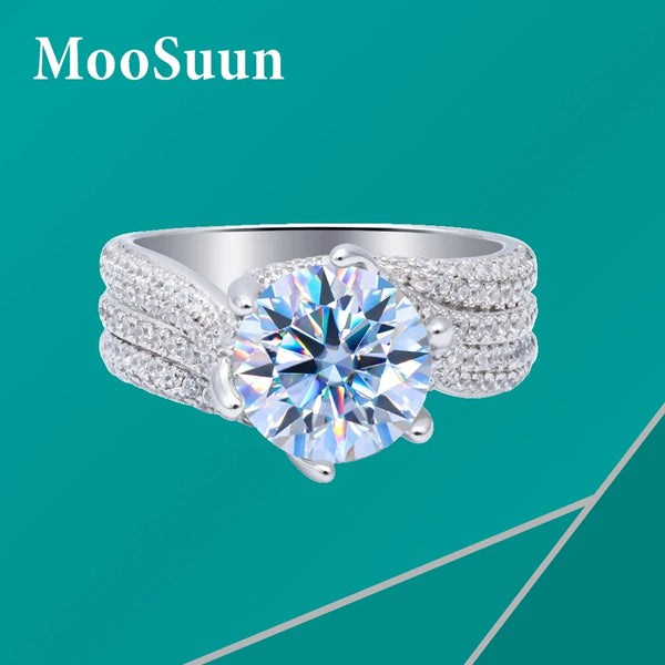 S925 Sterling Silver 8.0ct Moissanite Solitaire Ring for Women and Men