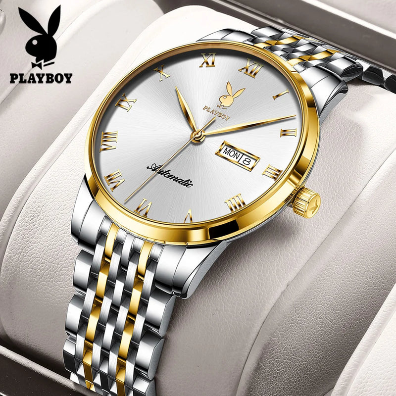 Stainless Steel Waterproof Automatic Mechanical Watch for Men