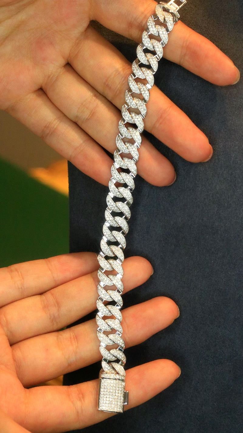 18K White Gold Diamond Chain Bracelet for Women