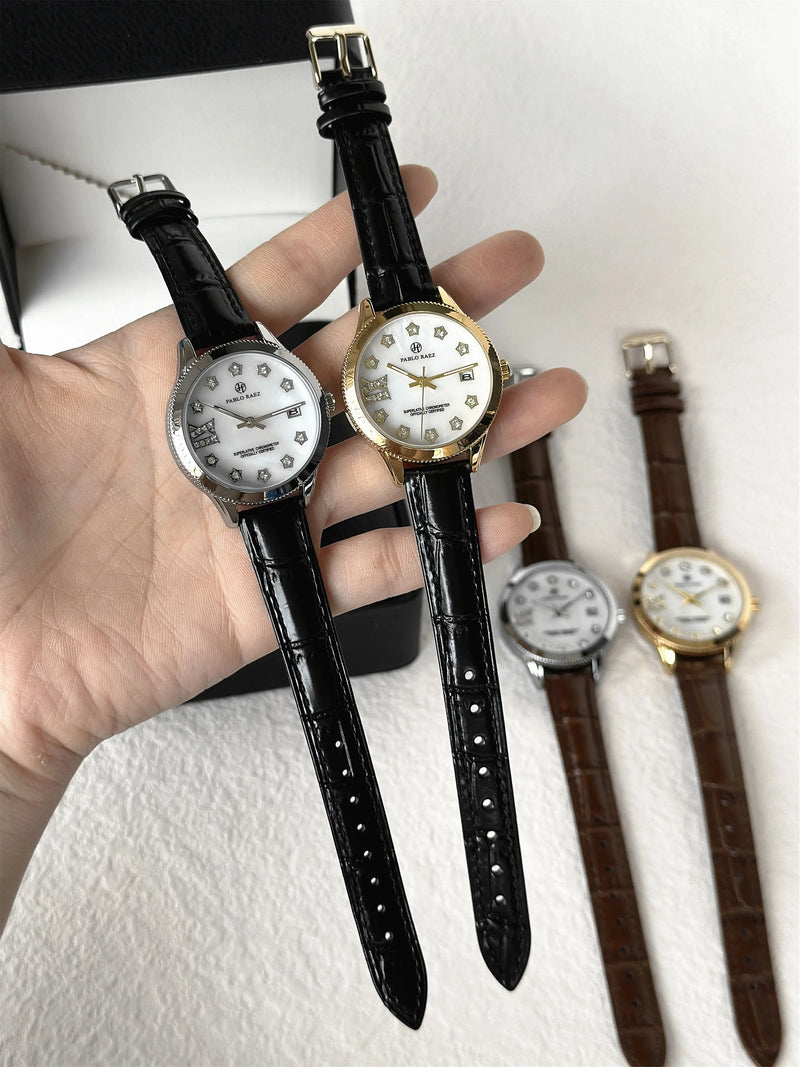 Elegant Luxury Watch for Women: High-Quality Leather Strap & Waterproof