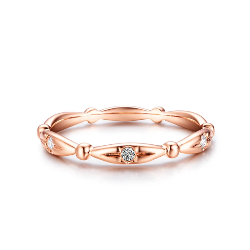 14k Rose Gold Natural Diamond Ring for Women