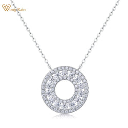 Sterling Silver VVS1 3EX D Color Real Moissanite Pendant Necklace for Women I