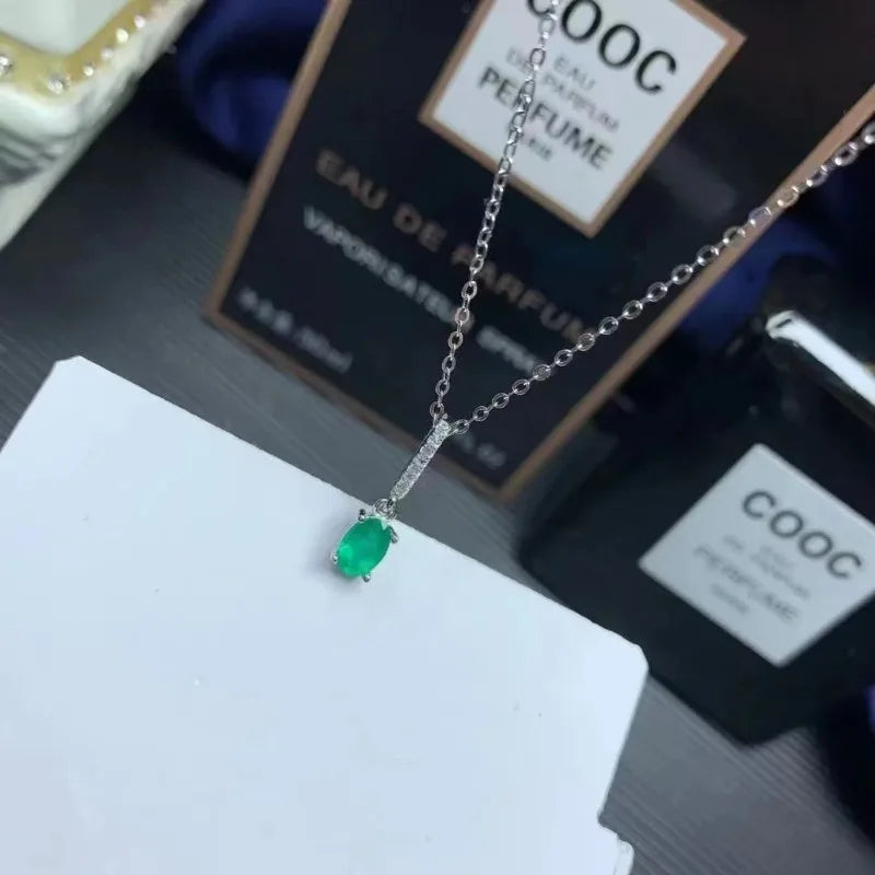 Gold-Plated 0.50ct Emerald Pendant Necklace for Women