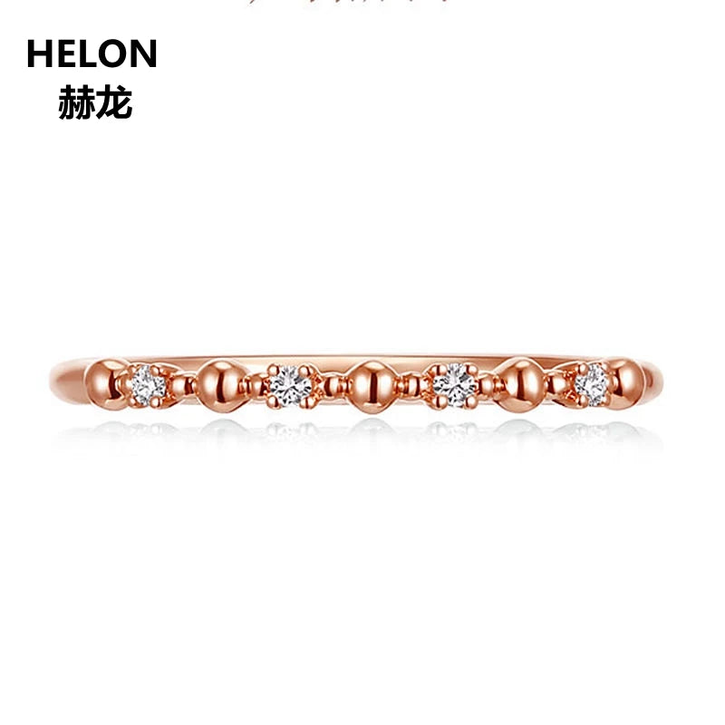 14k Rose Gold Natural Diamonds Engagement Ring for Women