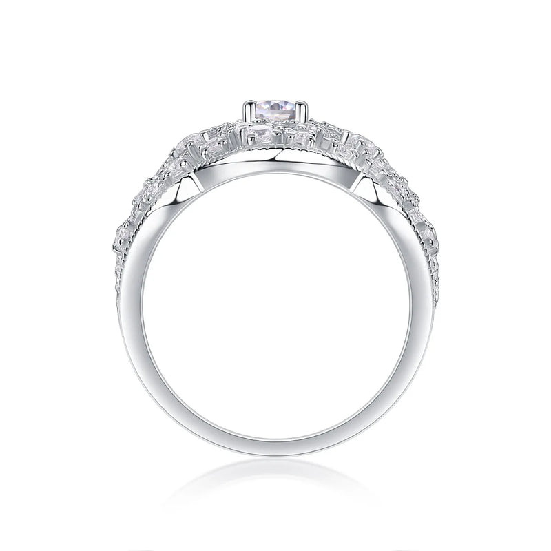 925 Sterling Silver Moissanite Diamonds Wedding Band