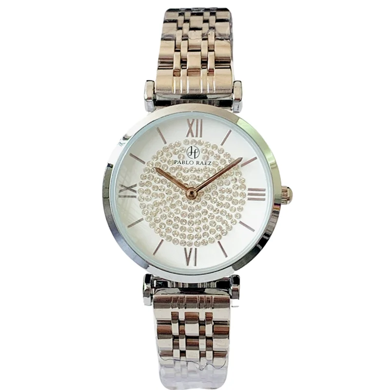 Women's Casual Wristwatch with Rhinestones & Quartz Movement