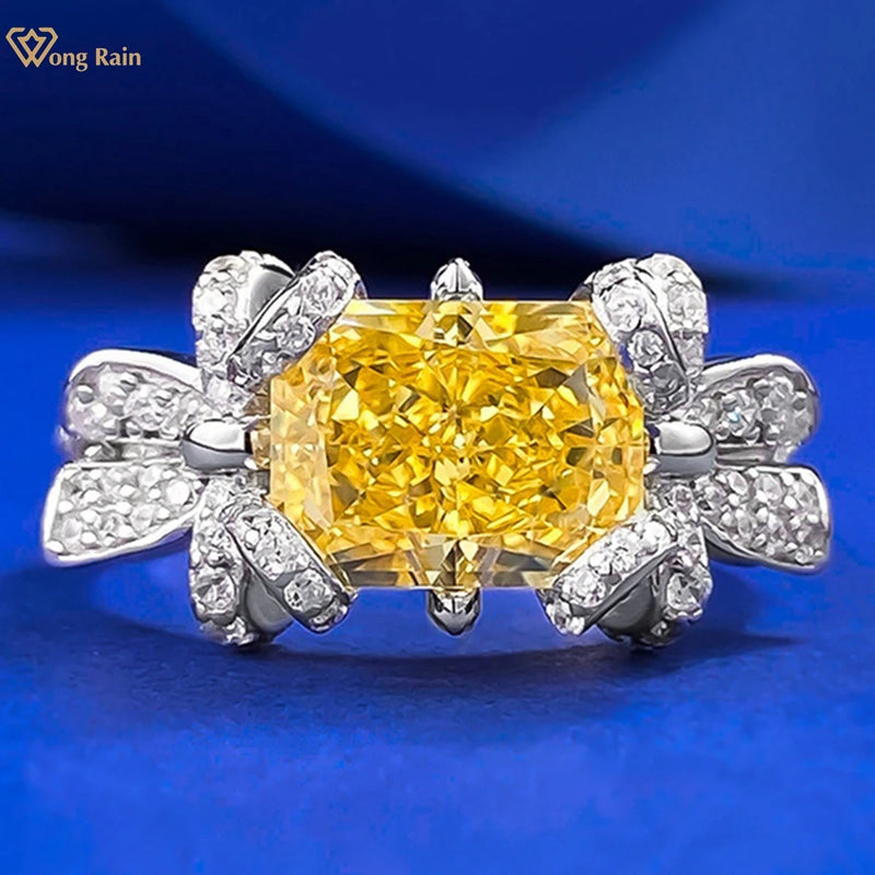 Sterling Silver Crushed Ice Cut Citrine Ring for Women