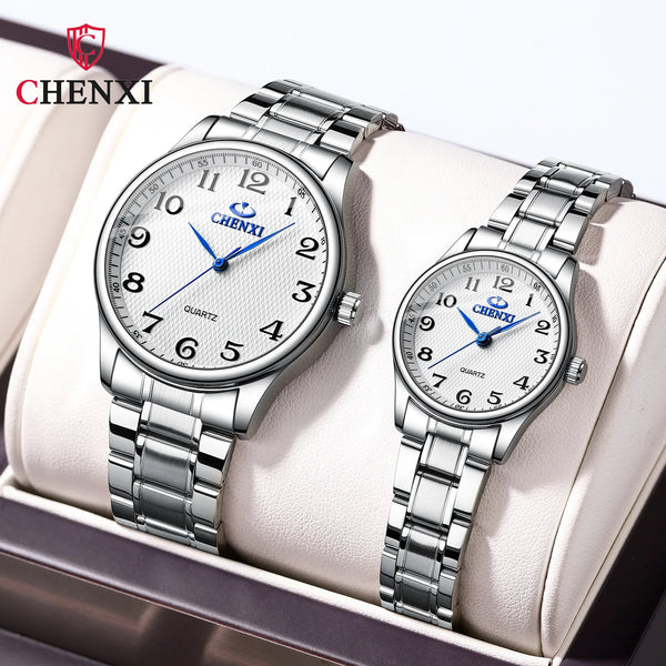 Steel Quartz Casual Watch for Couple