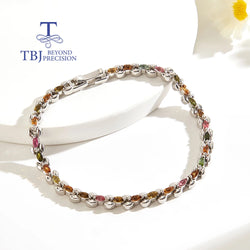 Sterling Silver Natural Tourmaline Bracelet for Women