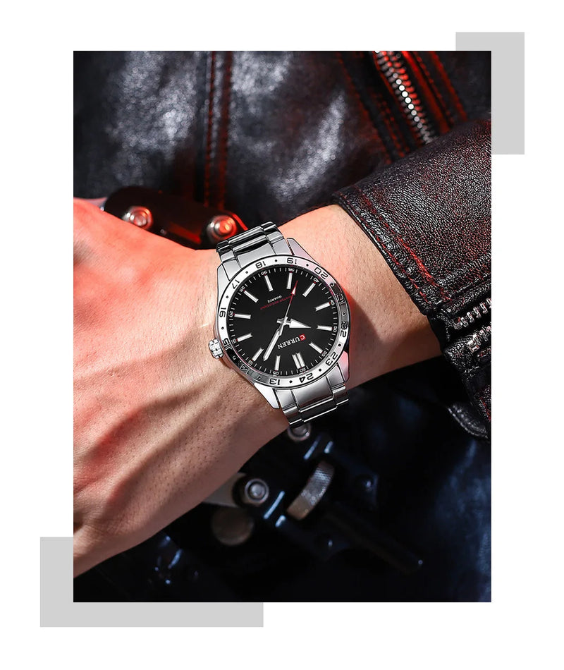 Stainless Steel Quartz Watch, Waterproof, for Men