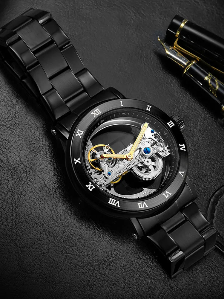 Stainless Steel Automatic Mechanical Watch, 30m Waterproof, for Men