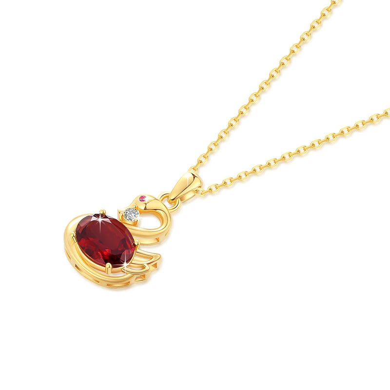 18K Gold Garnet Pendant for Women