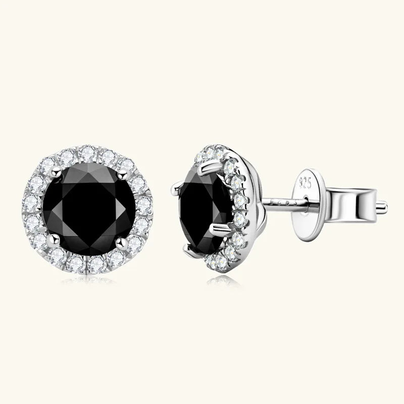 Platinum Plated Sterling Silver 1.6CTW Moissanite Stud Earrings for Women