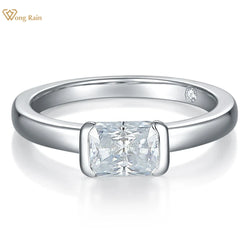 925 Sterling Silver 3EX VVS1 D Color 5*7mm Moissanite Wedding Ring for Women