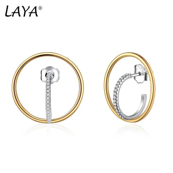 Sterling Silver Zircon Hoop Earrings for Women