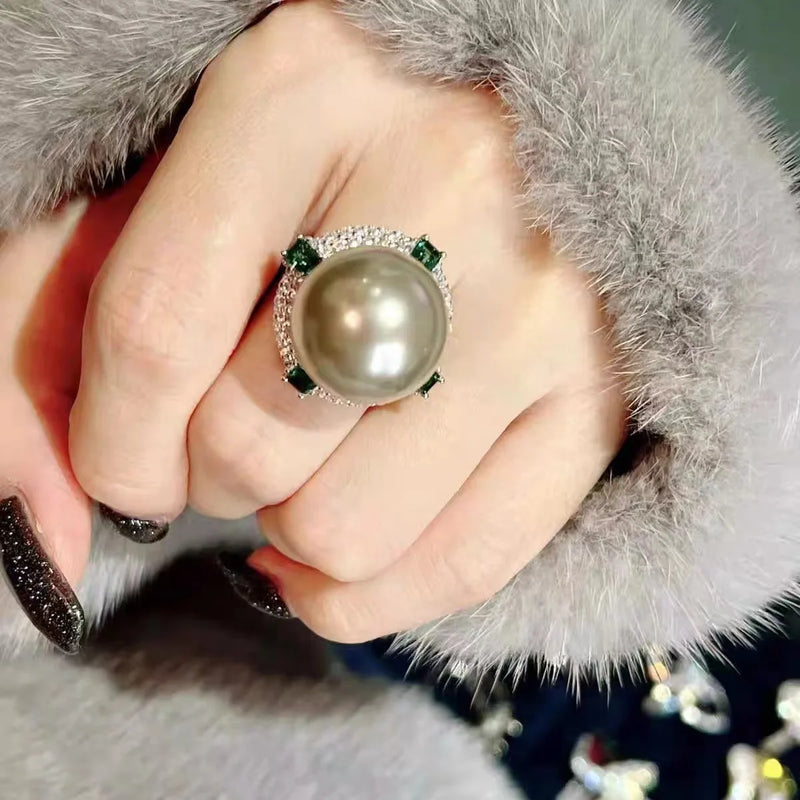 925 Sterling Silver Round Pearl Ring for Women