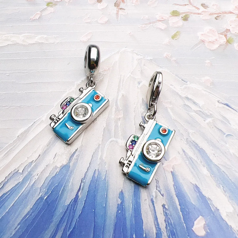 925 Sterling Silver Retro Camera Pendant Charm for her