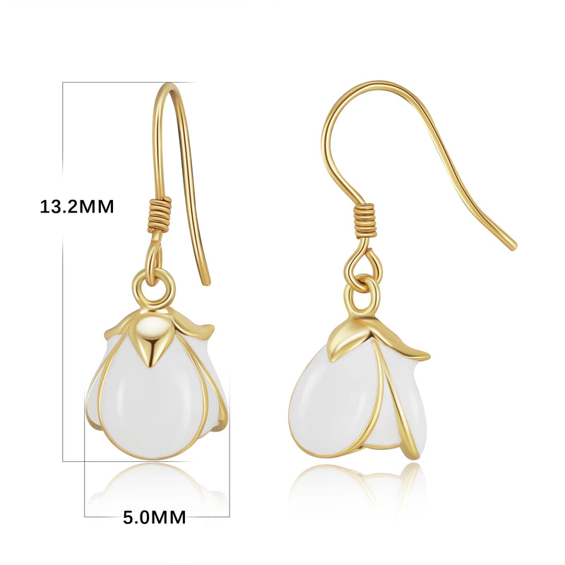 925 Sterling Silver Tulip Flower Drop Earrings Women