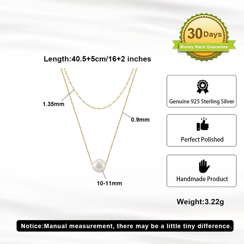 Sterling Silver Freshwater Pearl Pendant Necklace for Women