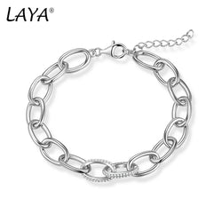 925 Sterling Silver Cuban Chain Link Bracelet, Unique Design, for Men and Women