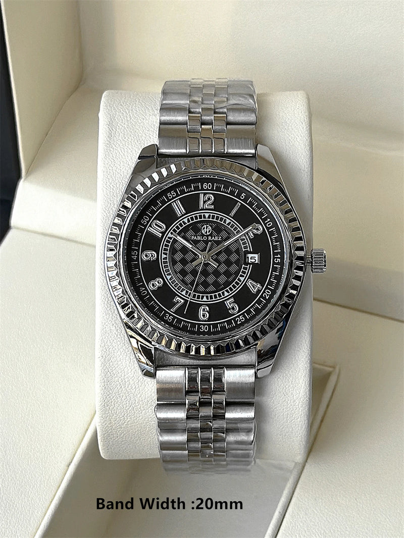 High Quality Luxury Steel Wristwatch with Luminous Display, Waterproof and Fashionable for Men