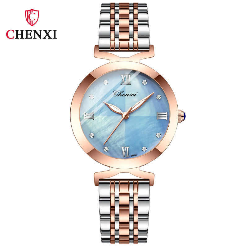 Stainless Steel Rectangular Watch with Quartz Movement for Women